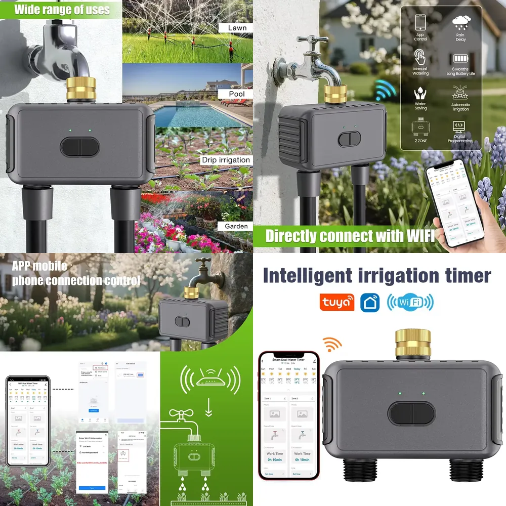 Smart Garden Water - WAP01 WiFi Sterowanie Aplikacją, Podwójny Timer
