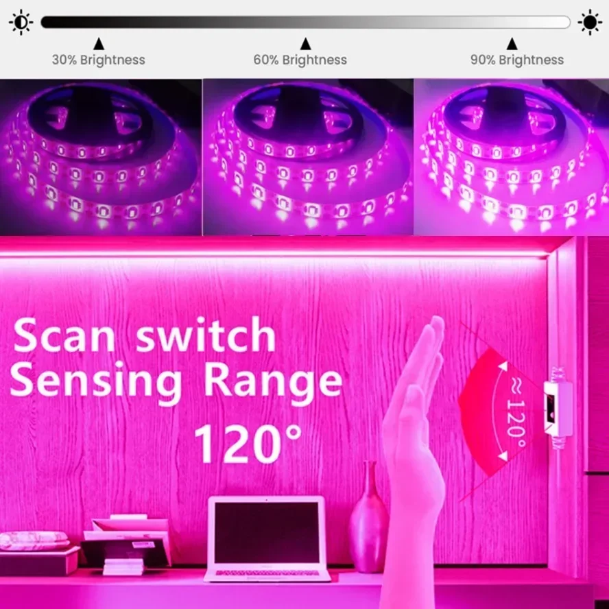 Led Plant Light Strip - USB Dotykowy Przełącznik Ściemnianie 5V LED