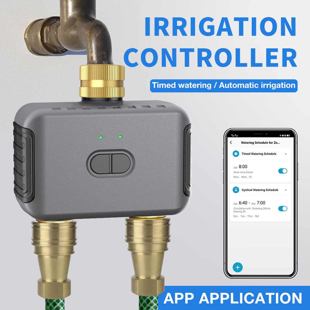 Smart Garden Water - Programator podlewania Tuya 2 strefy, automatyczny